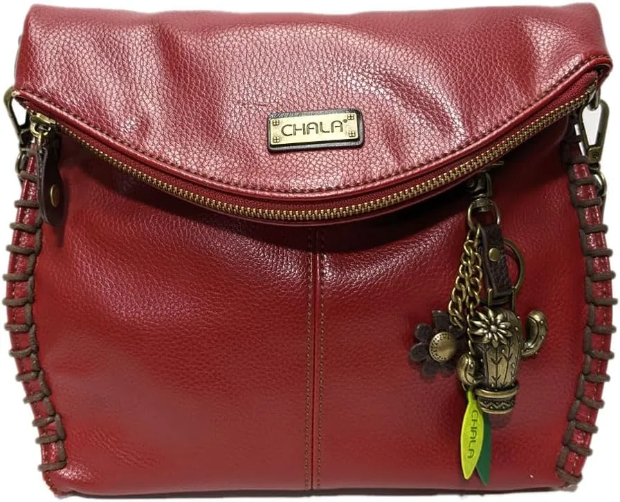 Chala Charming Crossbody Bag Shoulder Handbag With Flap Top and Zipper -Pewter