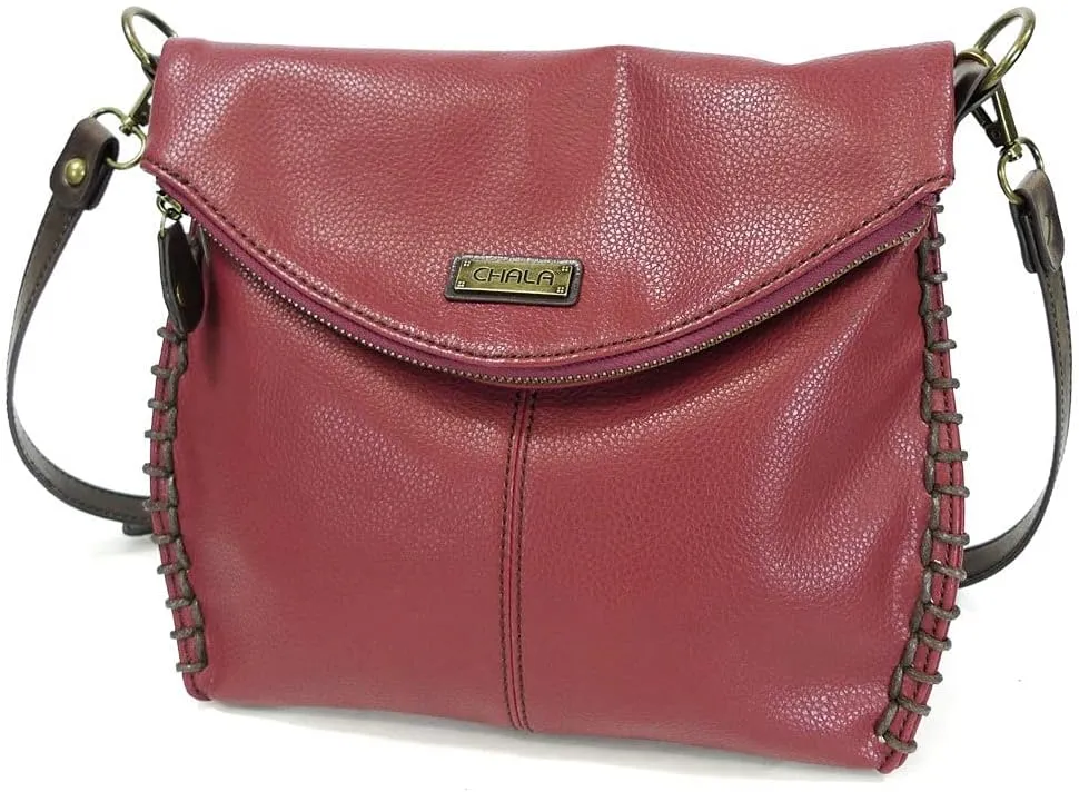 Chala Charming Crossbody Bag Shoulder Handbag With Flap Top and Zipper -Pewter