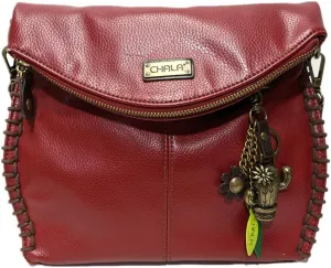 Chala Charming Crossbody Bag Shoulder Handbag With Flap Top and Zipper -Pewter