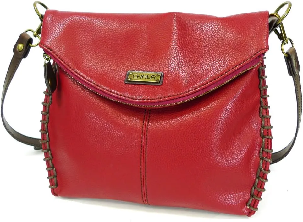 Chala Charming Crossbody Bag Shoulder Handbag With Flap Top and Zipper -Pewter