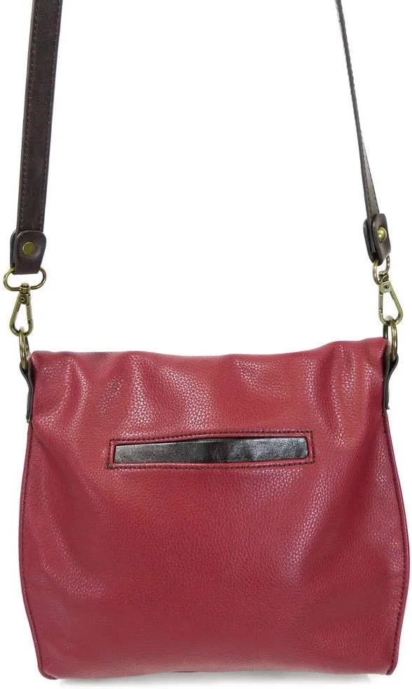 Chala Charming Crossbody Bag Shoulder Handbag With Flap Top and Zipper -Pewter