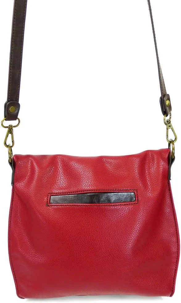 Chala Charming Crossbody Bag Shoulder Handbag With Flap Top and Zipper -Pewter