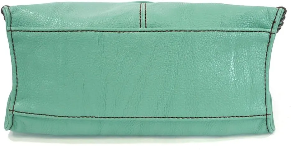 CHALA Charming Flap and Zipper Cross-Body Purse or Shoulder Handbag with Keyfob -Teal