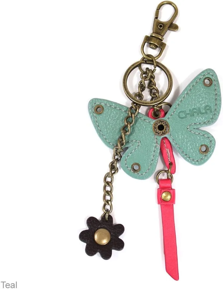 CHALA Charming Flap and Zipper Cross-Body Purse or Shoulder Handbag with Keyfob -Teal