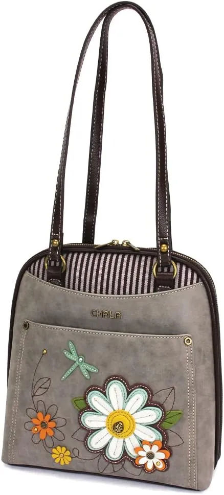 CHALA Convertible Backpack Purse - Women Convertible Shoulder Purse with Adjustable Strap