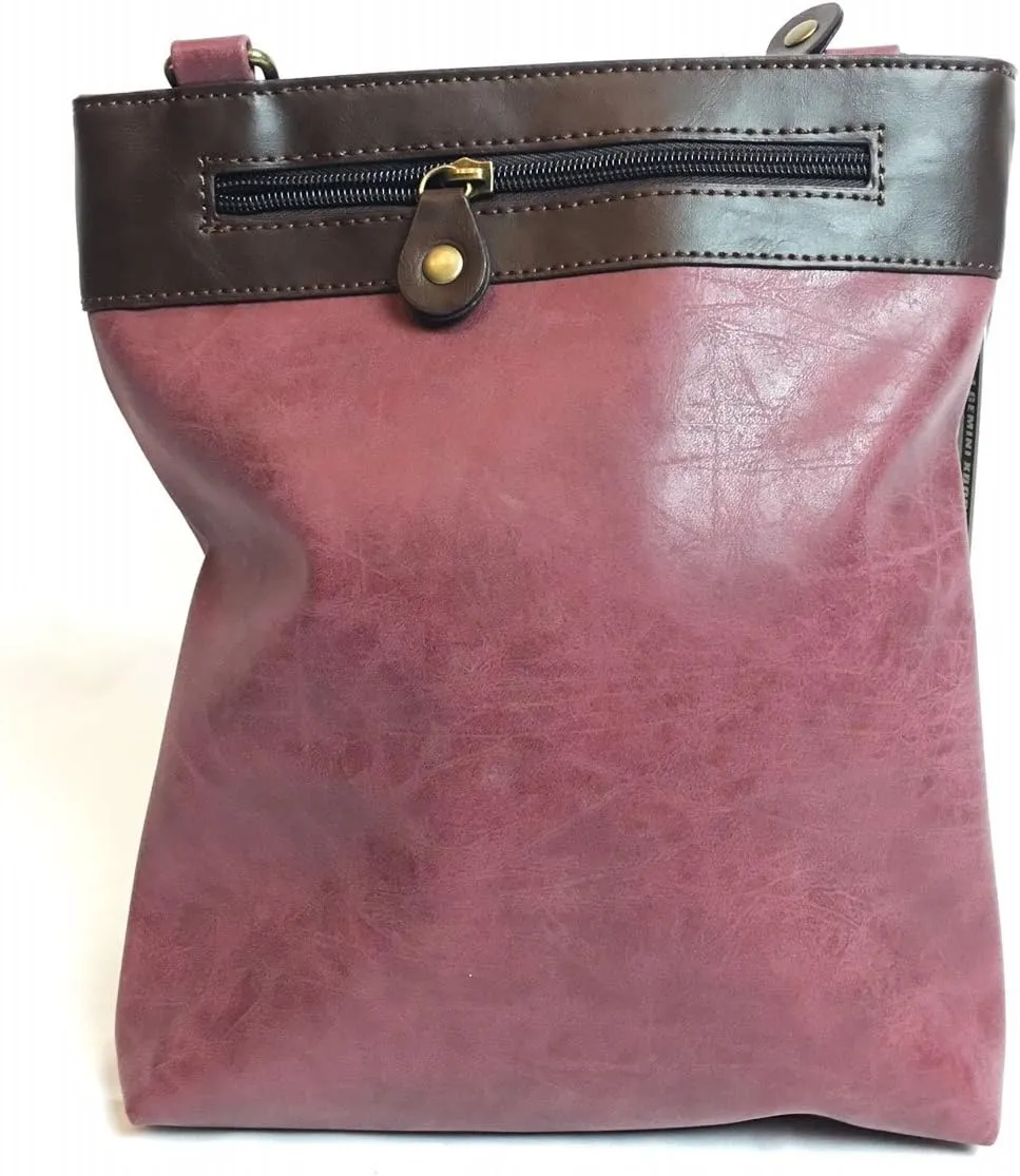 CHALA GEMINI Crossbody Faux Leather Gift Messenger Bag with Double Zip Wallet