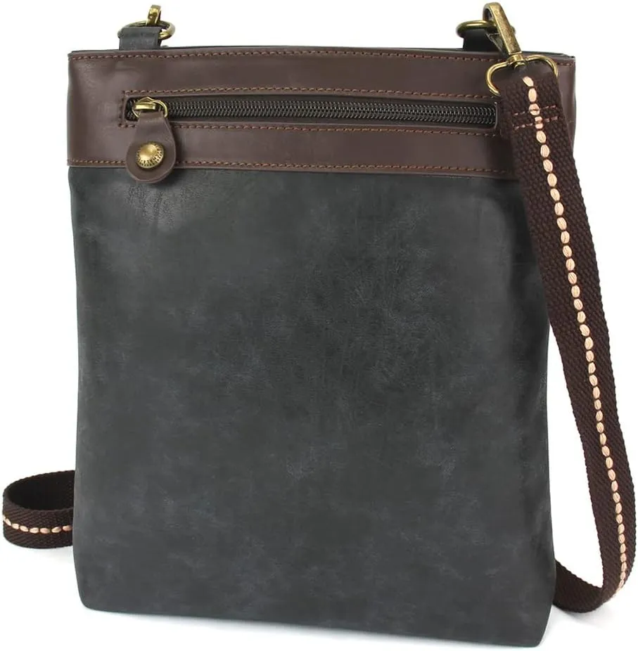 CHALA GEMINI Crossbody Faux Leather Gift Messenger Bag with Double Zip Wallet