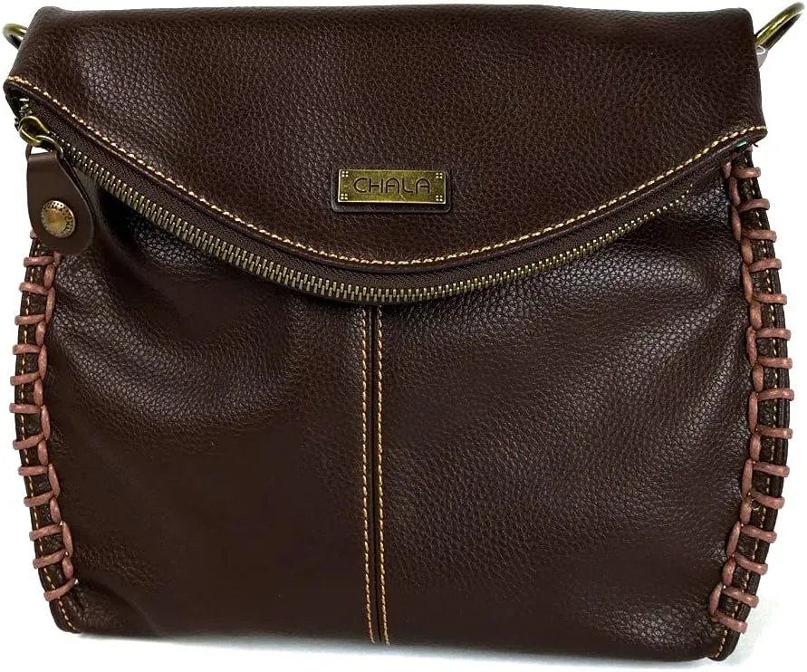 CHALA Group Charming Crossbody Bag With Flap Top and Zipper,Black Cross-Body Purse with New Purse Charm -2024