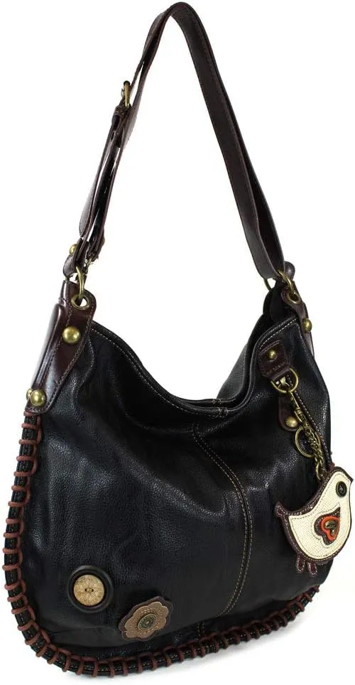 CHALA Handbags Charming Crossbody or Shoulder Convertible Large Chala Purse - BLACK