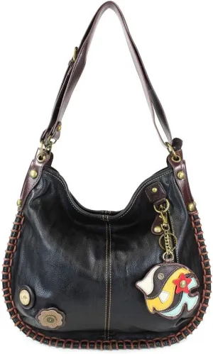 CHALA Handbags Charming Crossbody or Shoulder Convertible Large Chala Purse - BLACK