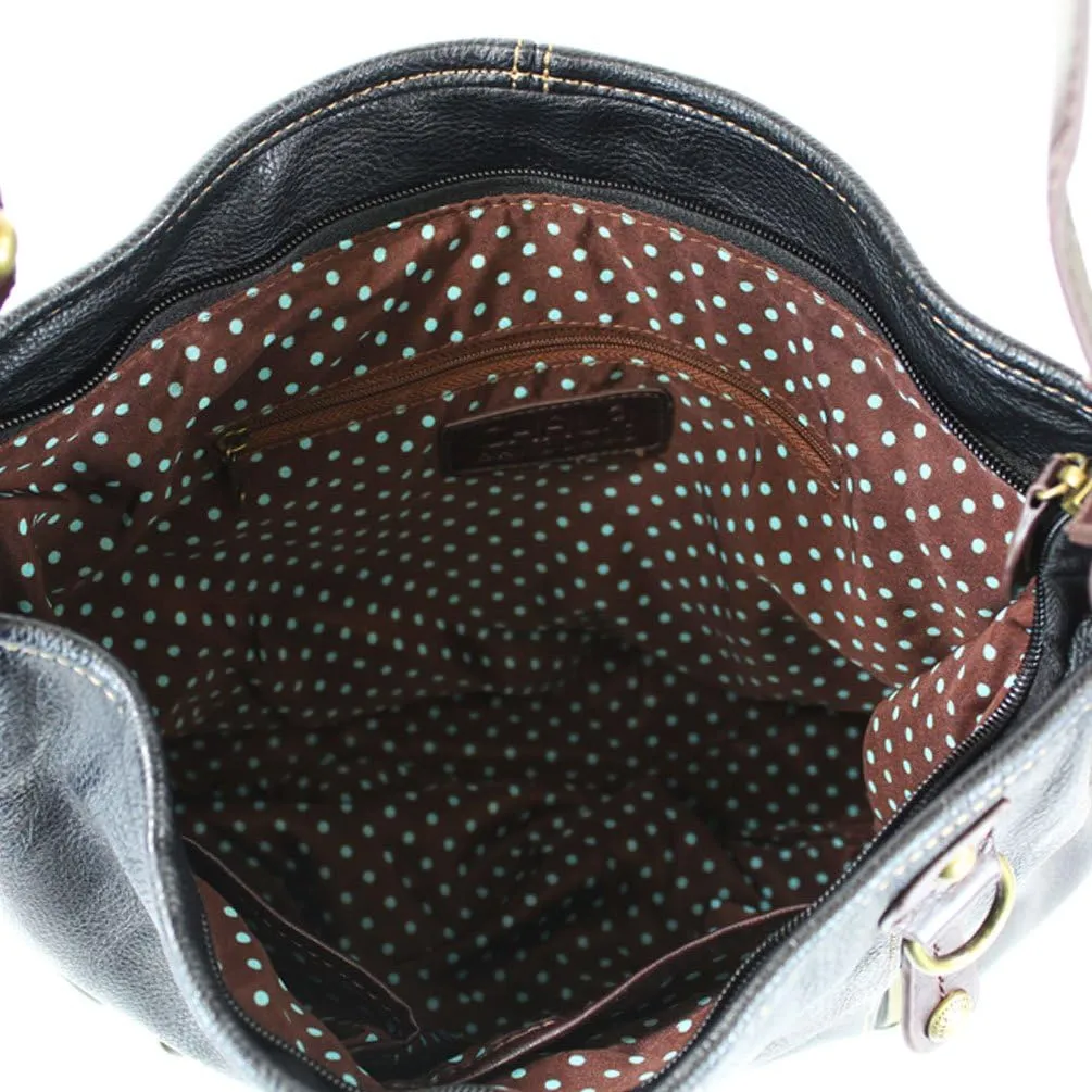 CHALA Handbags Charming Crossbody or Shoulder Convertible Large Chala Purse - BLACK