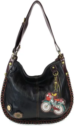 CHALA Handbags Charming Crossbody or Shoulder Convertible Large Chala Purse - BLACK