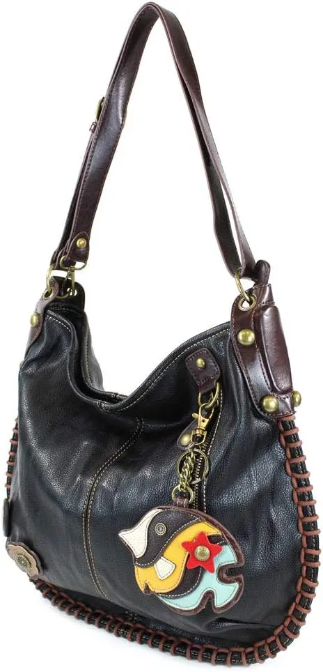 CHALA Handbags Charming Crossbody or Shoulder Convertible Large Chala Purse - BLACK