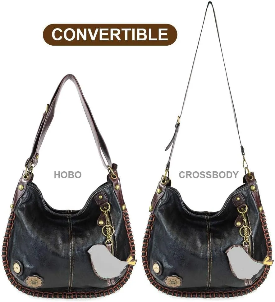 CHALA Handbags Charming Crossbody or Shoulder Convertible Large Chala Purse - BLACK