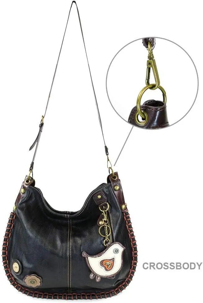 CHALA Handbags Charming Crossbody or Shoulder Convertible Large Chala Purse - BLACK