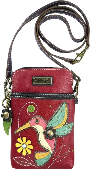Chala Hummingbird Cellphone Crossbody Handbag - Convertible Strap Bird Lovers