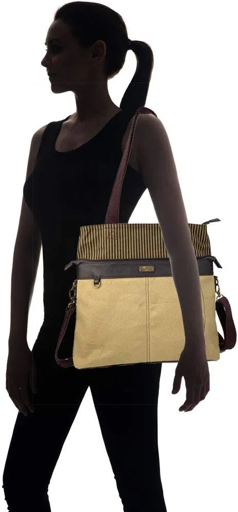 Chala Large Canvas Cloth Tote Bag with Leather Playful Animal Characters
