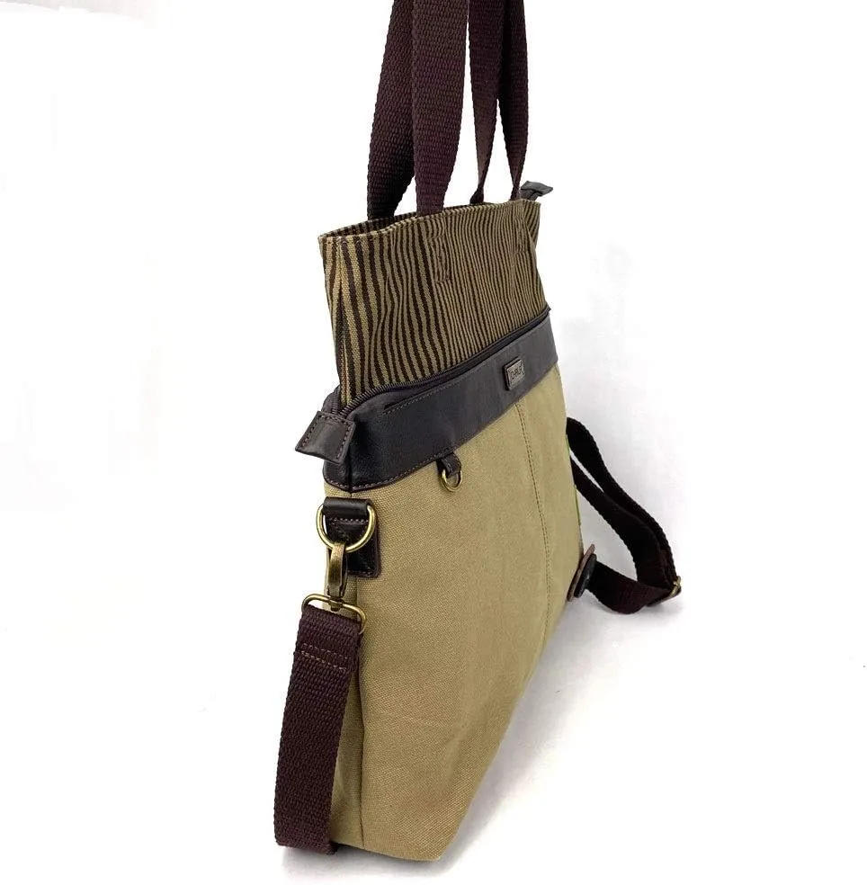 Chala Large Canvas Cloth Tote Bag with Leather Playful Animal Characters