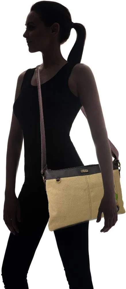 Chala Large Canvas Cloth Tote Bag with Leather Playful Animal Characters