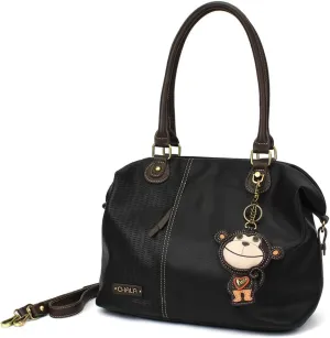 CHALA Laser Cut Crossbody Shoulder bag Tote Bag with adjustable Strap-Black (Monkey)
