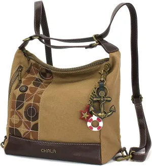 CHALA Retro Convertible Purse - Crossbody, Backpack, and Shoulder Purse - Olive