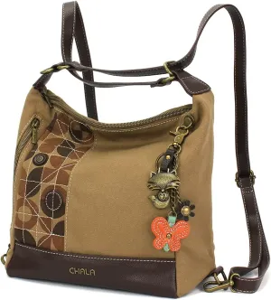 CHALA Retro Convertible Purse - Crossbody, Backpack, and Shoulder Purse - Olive