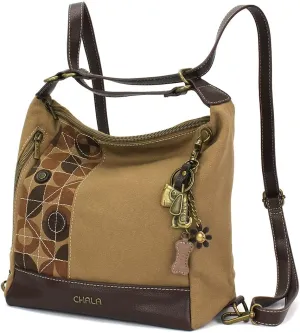 CHALA Retro Convertible Purse - Crossbody, Backpack, and Shoulder Purse - Olive