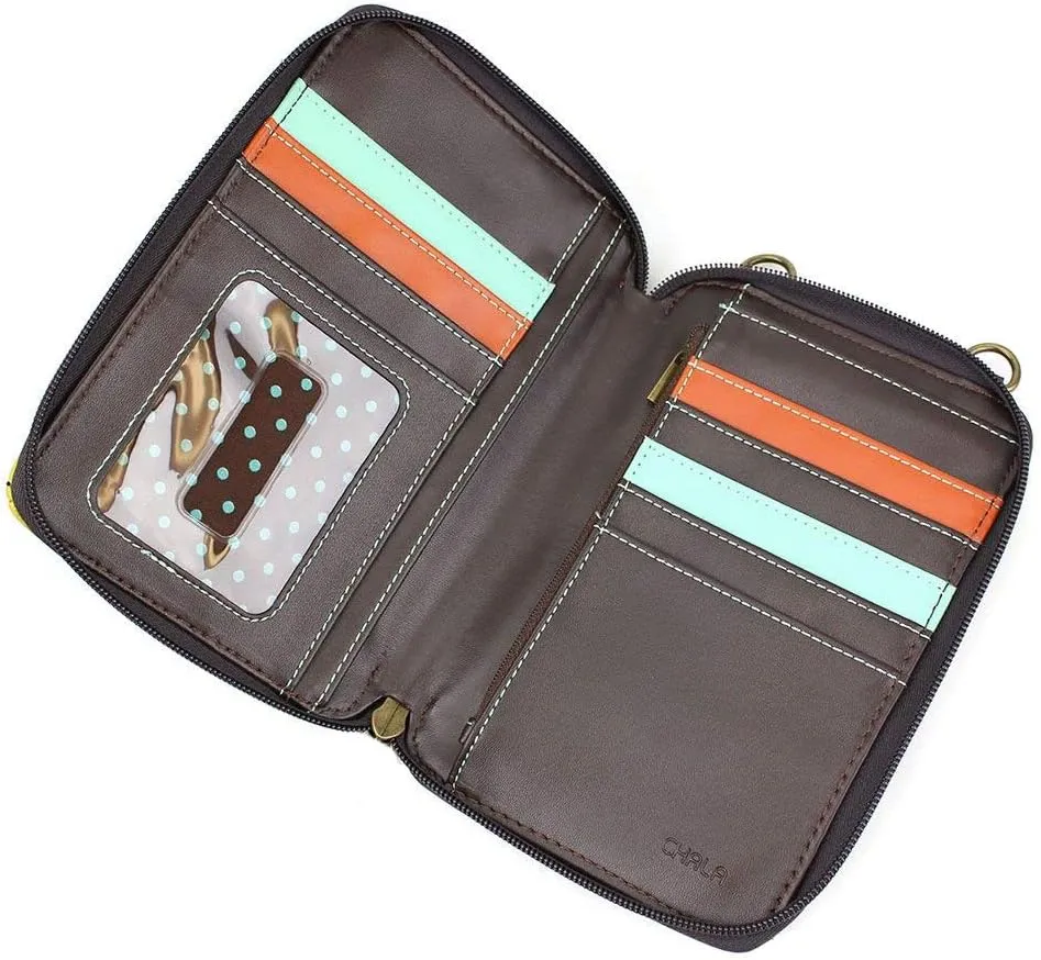 CHALA Wallet Crossbody Cell Phone Purse - Women Faux Leather Multicolor Handbag with Adjustable Strap Convertable Strap