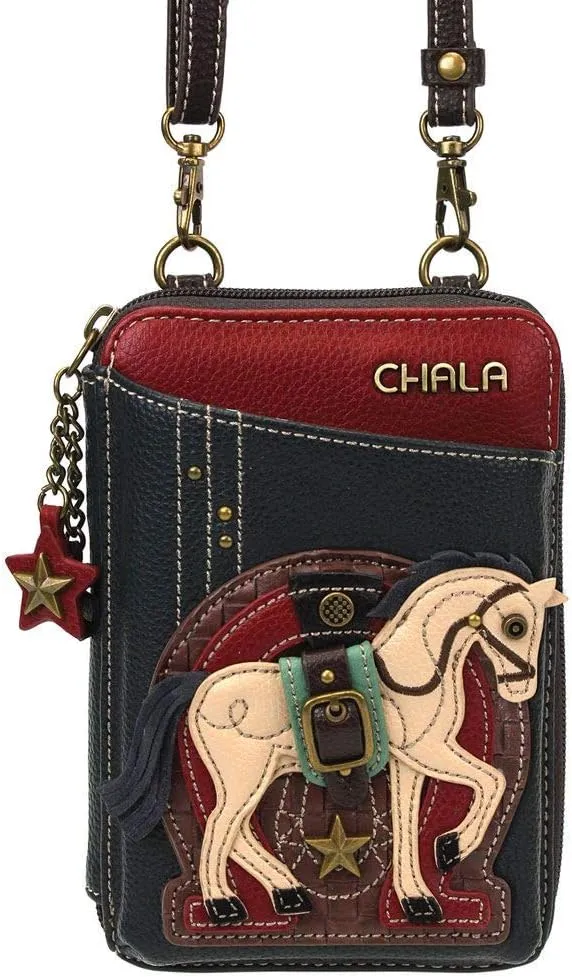 CHALA Wallet Crossbody Cell Phone Purse - Women Faux Leather Multicolor Handbag with Adjustable Strap Convertable Strap