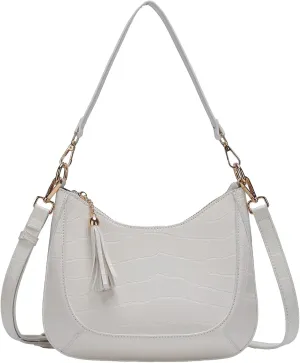 Chase Chic Crossbody Purse for Women, Small Vegan Leather Shoulder Bag Ladies Crescent Handbags with Detachable Strap
