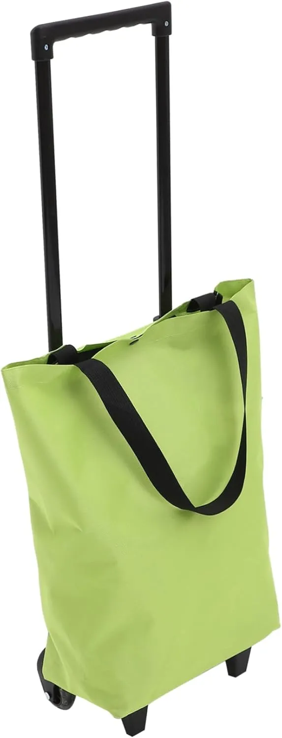 CHILDWEET Rolling Tote with Wheels and Handle Foldable Shopping Cart with Wheels Wheeled Tote Plastic Pu Bags with Wheels Oxford Cloth