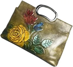 Chinese Republican Style Mother Bag | Retro Embossed Tote Handbag