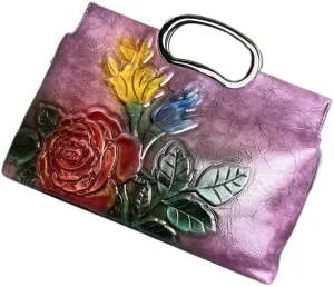 Chinese Republican Style Mother Bag | Retro Embossed Tote Handbag