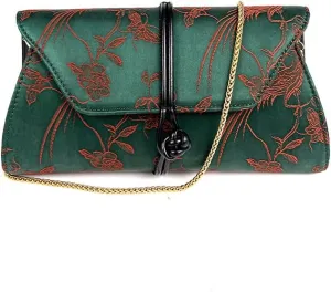 Chinese Style New Chinese Yarn Handbag Silk Satin Dinner Clutch Shoulder Crossbody Chain Bag