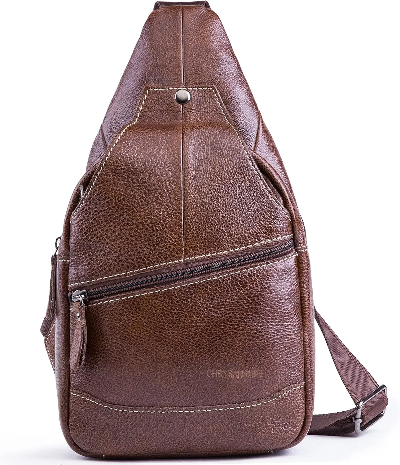 Chrysansmile Sling Bag for Men Black Crossbody Bags for Women Genuine Leather Cross Body Bag Mini Backpack for Travel Outdoor