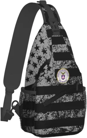 Civil Air Patrol Logo Sling Bag for Men, Small Crossbody Sling Bags, Mini Water Resistant Shoulder Daypack for Travel, Anti Thief Chest Bag for Hiking
