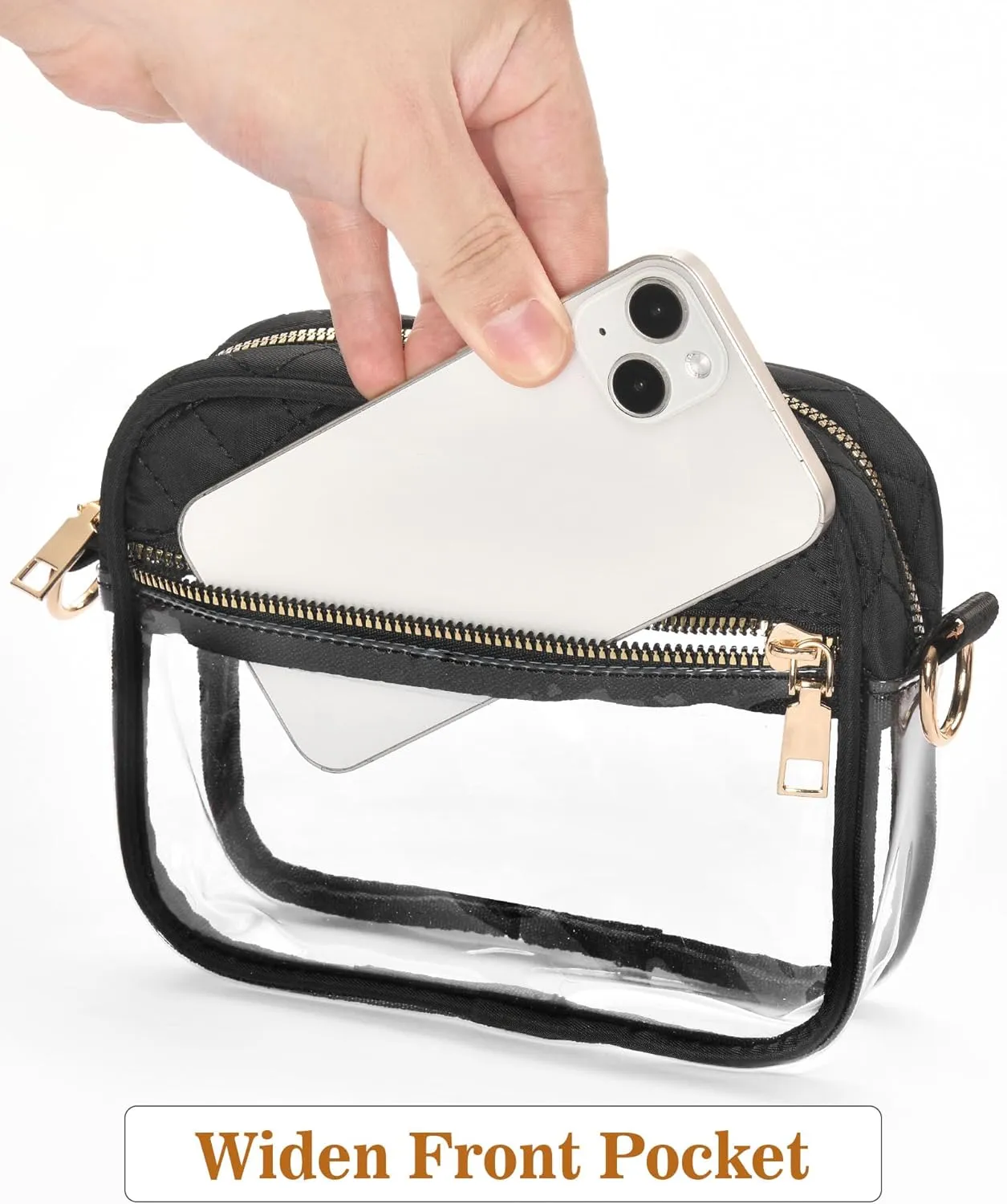 Clear Crossbody Bag Stadium Approved, Clear Bag for Stadium Events, Small Clear Purses for Women Stadium Crossbody