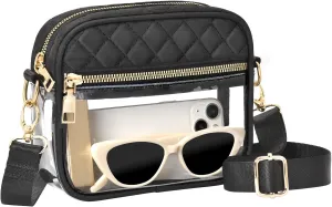 Clear Crossbody Bag Stadium Approved, Clear Bag for Stadium Events, Small Clear Purses for Women Stadium Crossbody