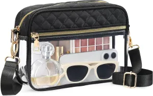 Clear Crossbody Bag Stadium Approved, Clear Bag for Stadium Events, Small Clear Purses for Women Stadium Crossbody