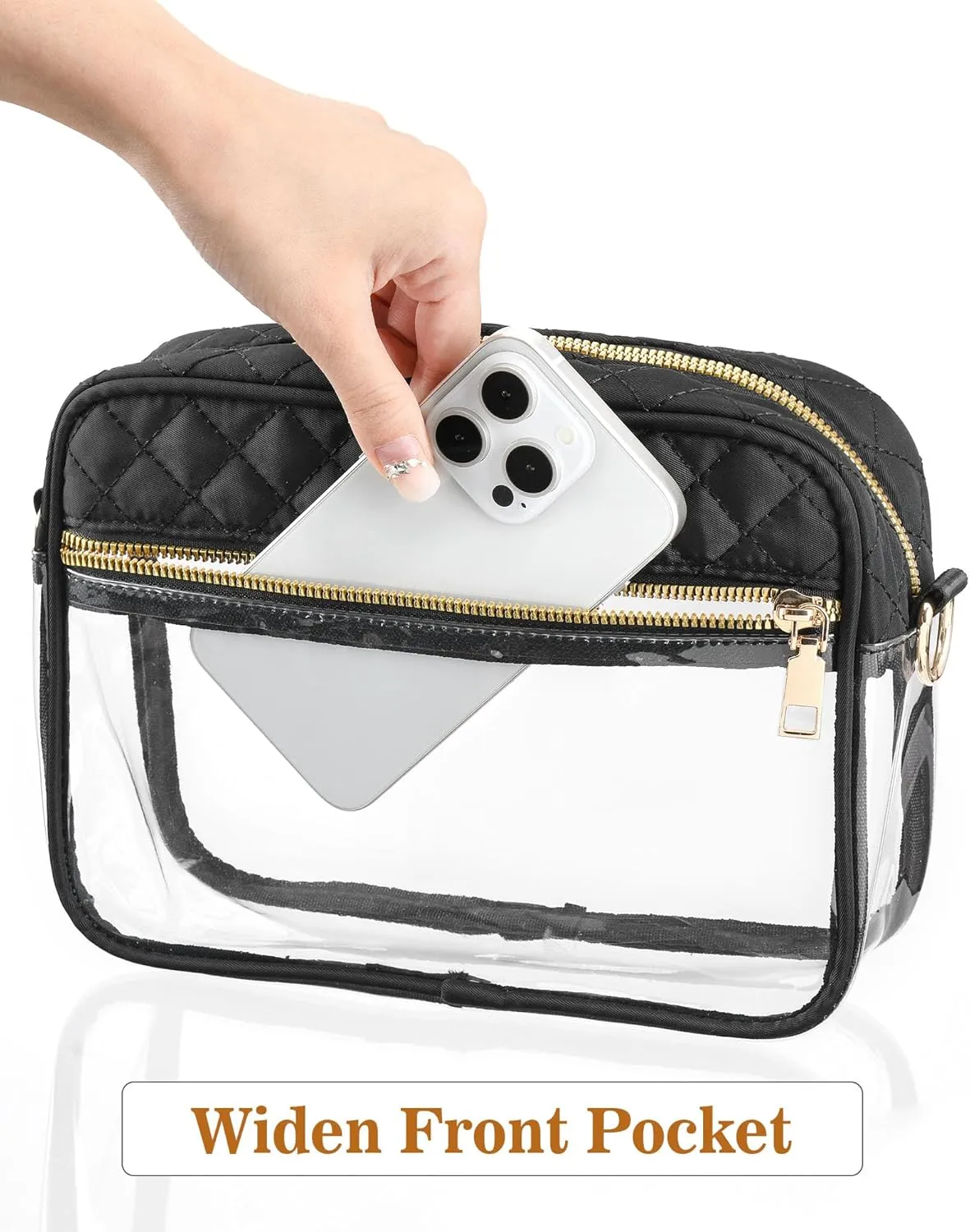 Clear Crossbody Bag Stadium Approved, Clear Bag for Stadium Events, Small Clear Purses for Women Stadium Crossbody