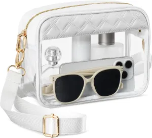 Clear Crossbody Bag Stadium Approved, Clear Purses for Women Stadium Crossbody for Events Concerts Sports Outfits