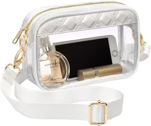Clear Crossbody Bag Stadium Approved, Clear Purses for Women Stadium Crossbody for Events Concerts Sports Outfits