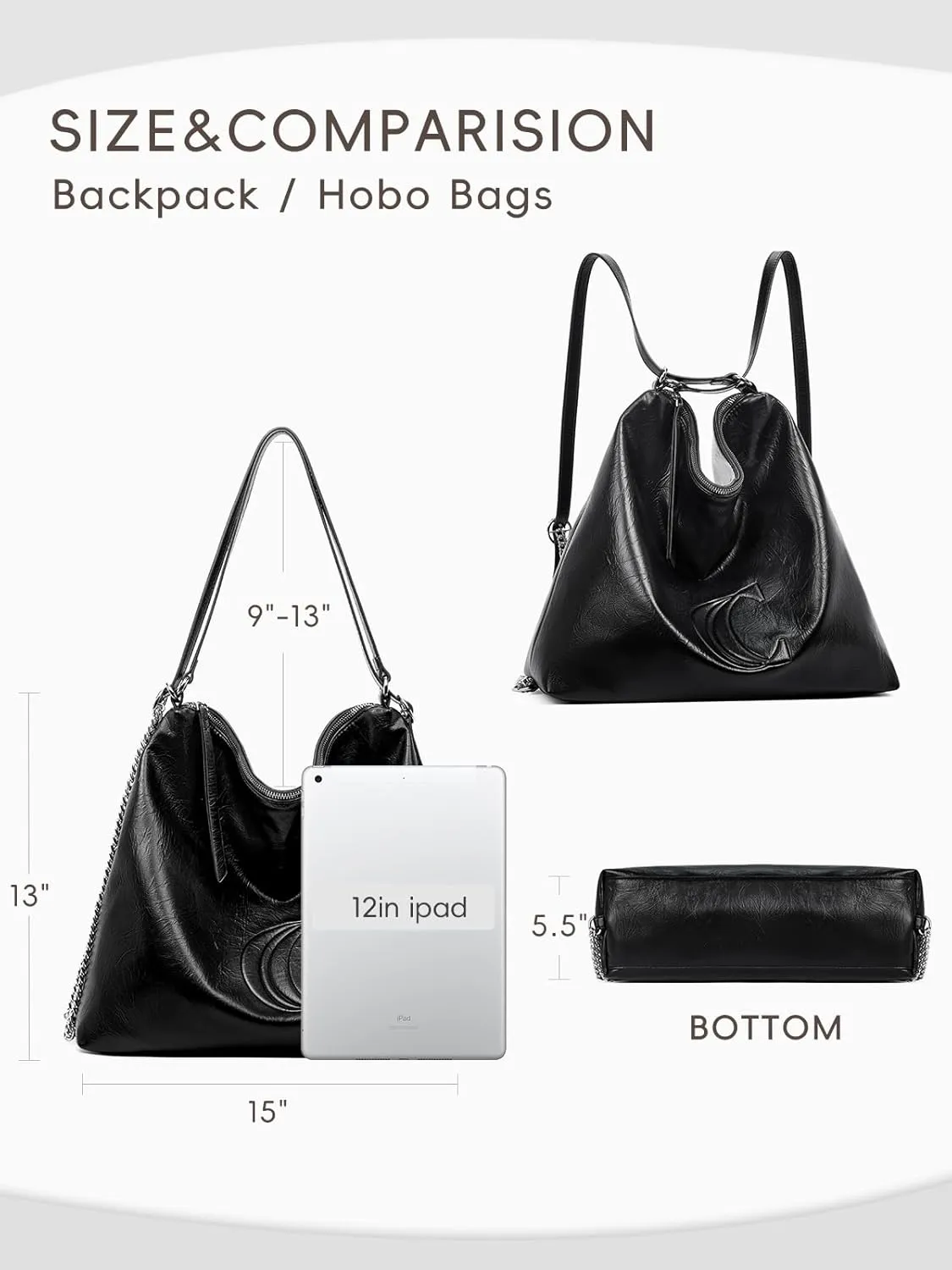 CLUCI Hobo bags Shoulder Bag handbags Backpack Purse for Women Leather Large Fashion Travel Convertible Multipurpose