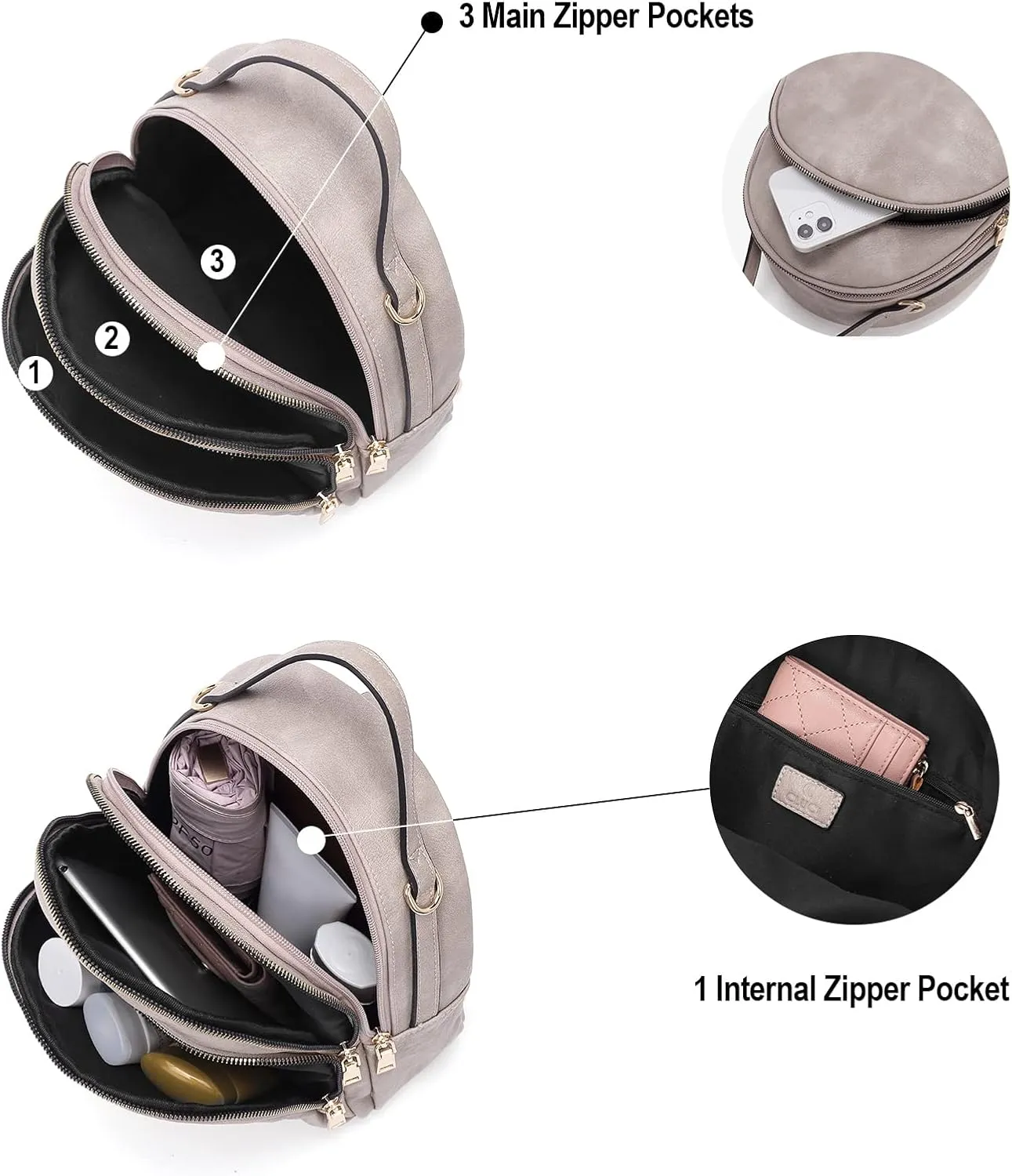 CLUCI Womens Backpack Purse Travel Backpack Leather Convertible Ladies Designer Daypack Shoulder Bags