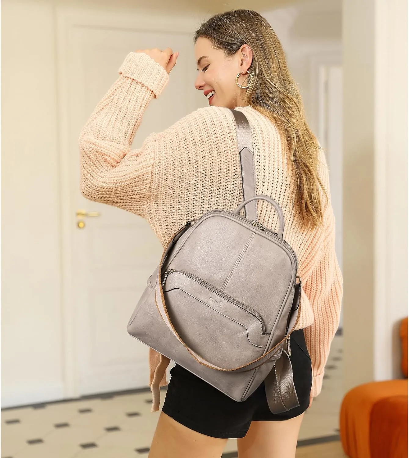 CLUCI Womens Backpack Purse Travel Backpack Leather Convertible Ladies Designer Daypack Shoulder Bags