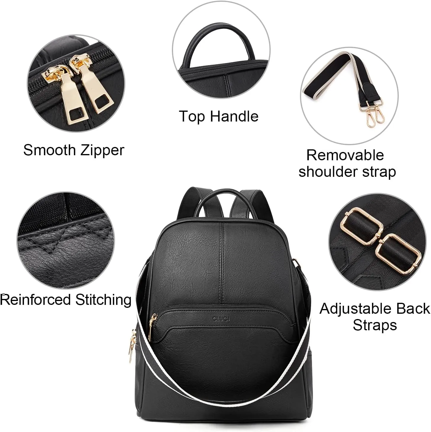 CLUCI Womens Backpack Purse Travel Backpack Leather Convertible Ladies Designer Daypack Shoulder Bags