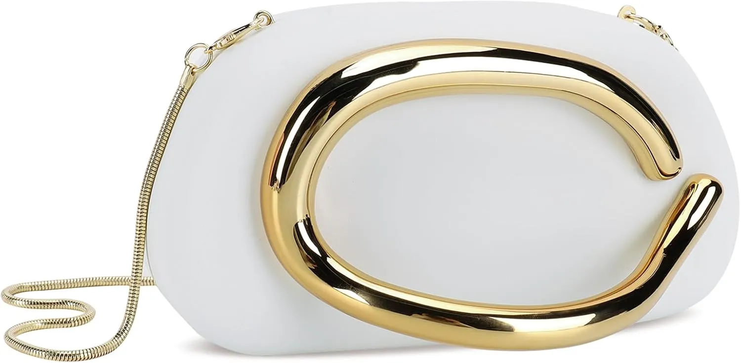 Clutch Purse for Women Gold Metal Closure Burgundy Red Clutch Evening Bag Chain Crossbody Purse