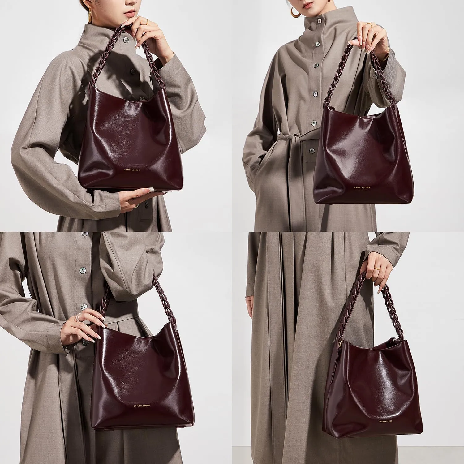 Cnoles Hobo Bag For Women Fashion Leather Tote Shoulder Satchel Crossbody Bags Ladies Handbag And Purses