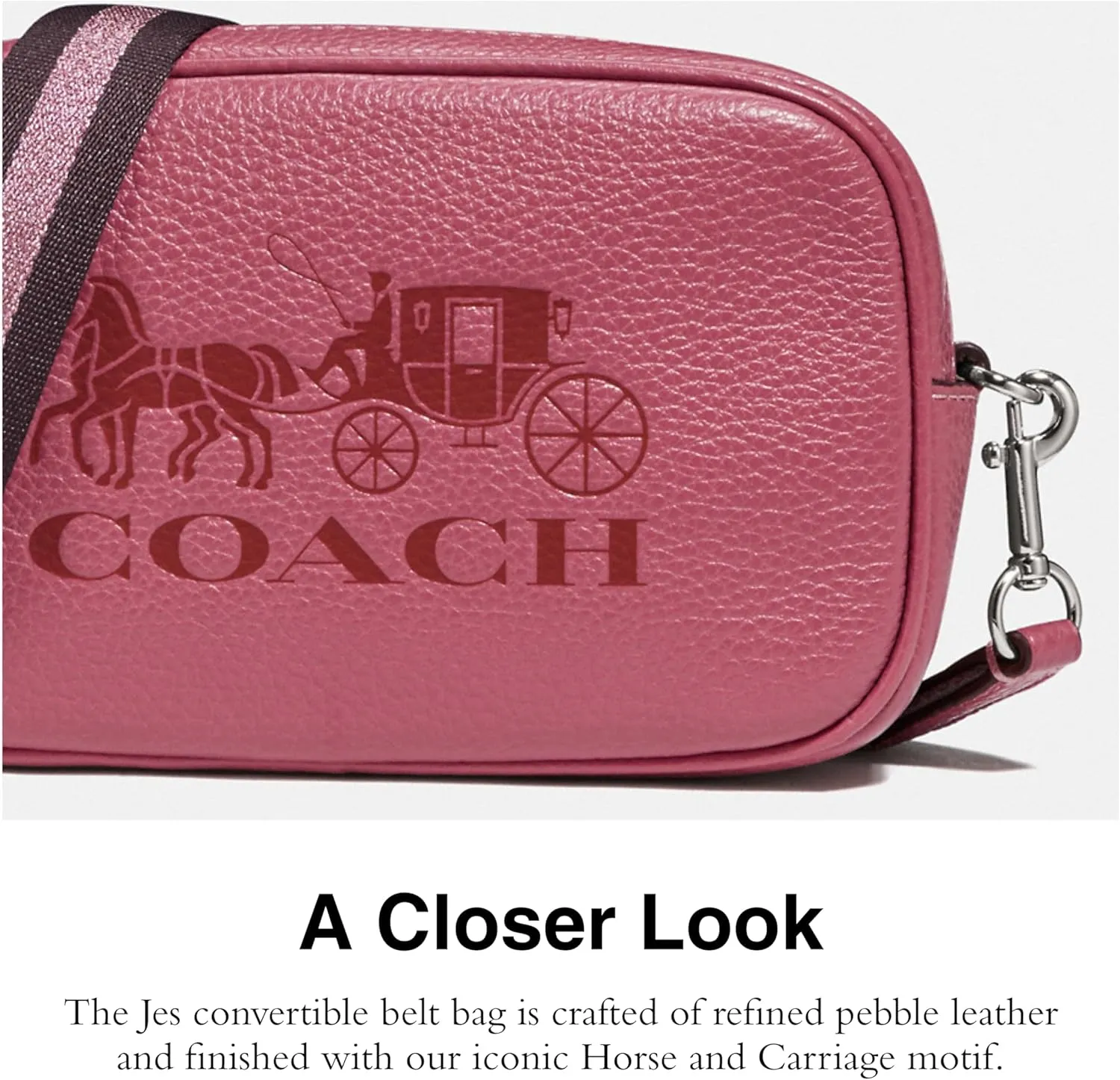 Coach Women's Pebbled Leather Jes Convertible Belt Bag 2