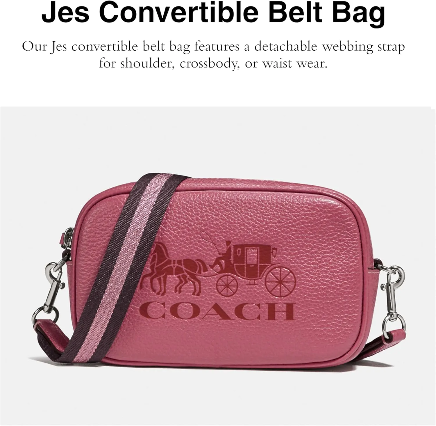 Coach Women's Pebbled Leather Jes Convertible Belt Bag 2